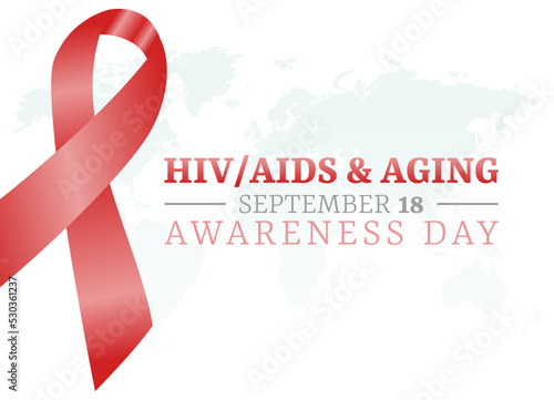 vector graphic of HIV AIDS and Aging awareness day good for HIV AIDS and Aging awareness day celebration. flat design. flyer design.flat illustration.	