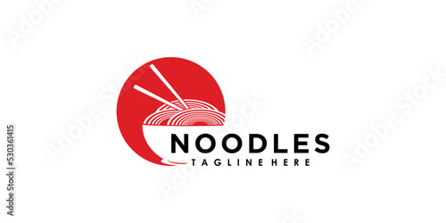 noodles logo design vector ilustration