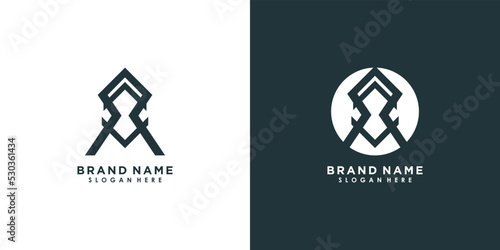 letter a logo design with icon creative concept premium vector