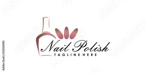 nail beauty salon logo design vector with creative concept premium vector