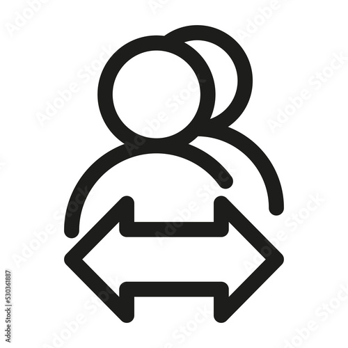 Account switch, person change icon. Exchange partner linear vector illustration