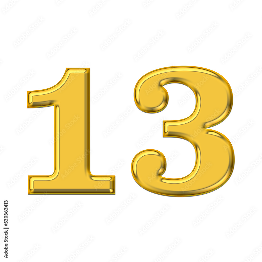 Gold 3d number 13, PNG transparent background, birthday celebrations, social media. Gold 3d number 13, PNG transparent background, birthday celebrations, social media.