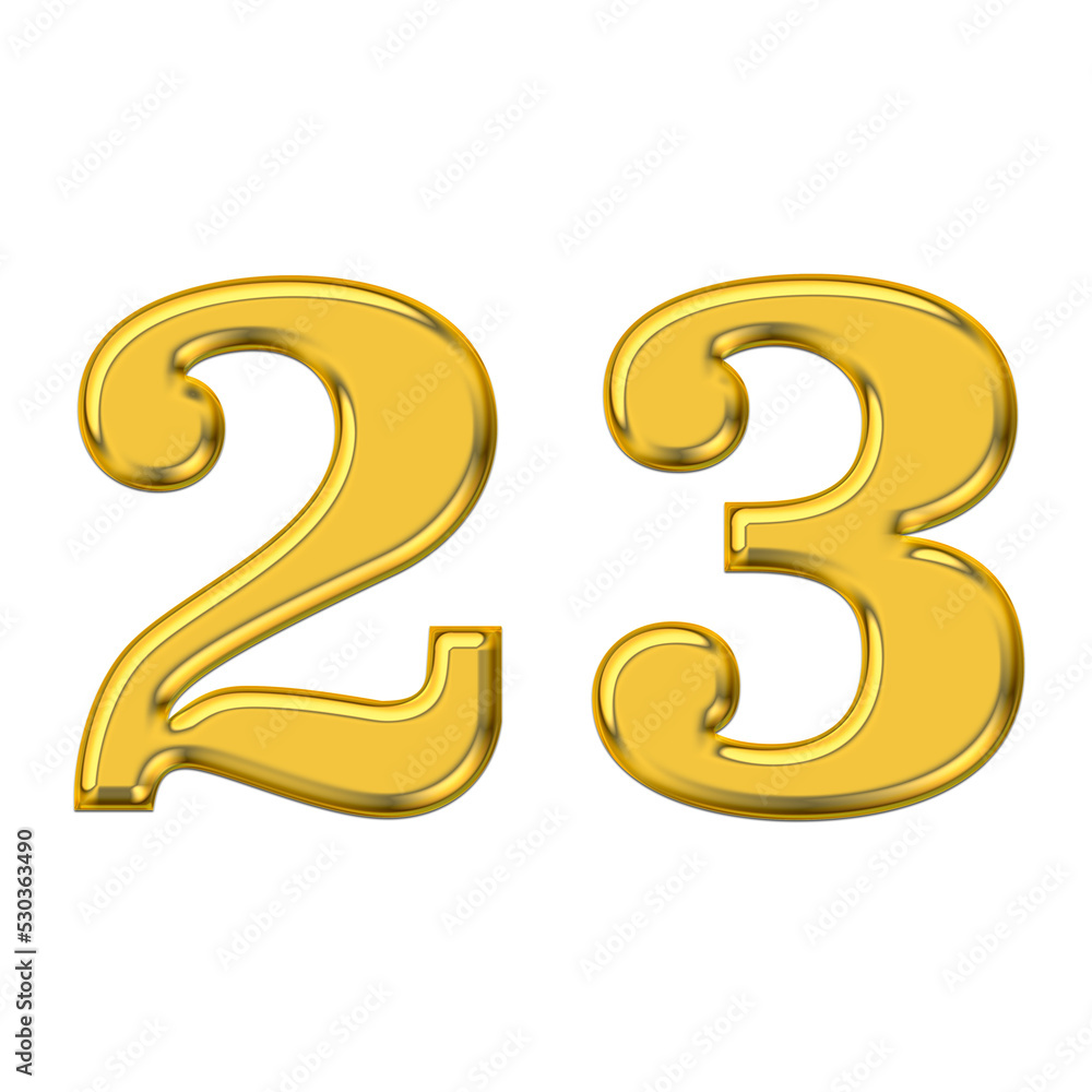 Gold 3d number 23, PNG transparent background, birthday celebrations, social media. Gold 3d number 23, PNG transparent background, birthday celebrations, social media.