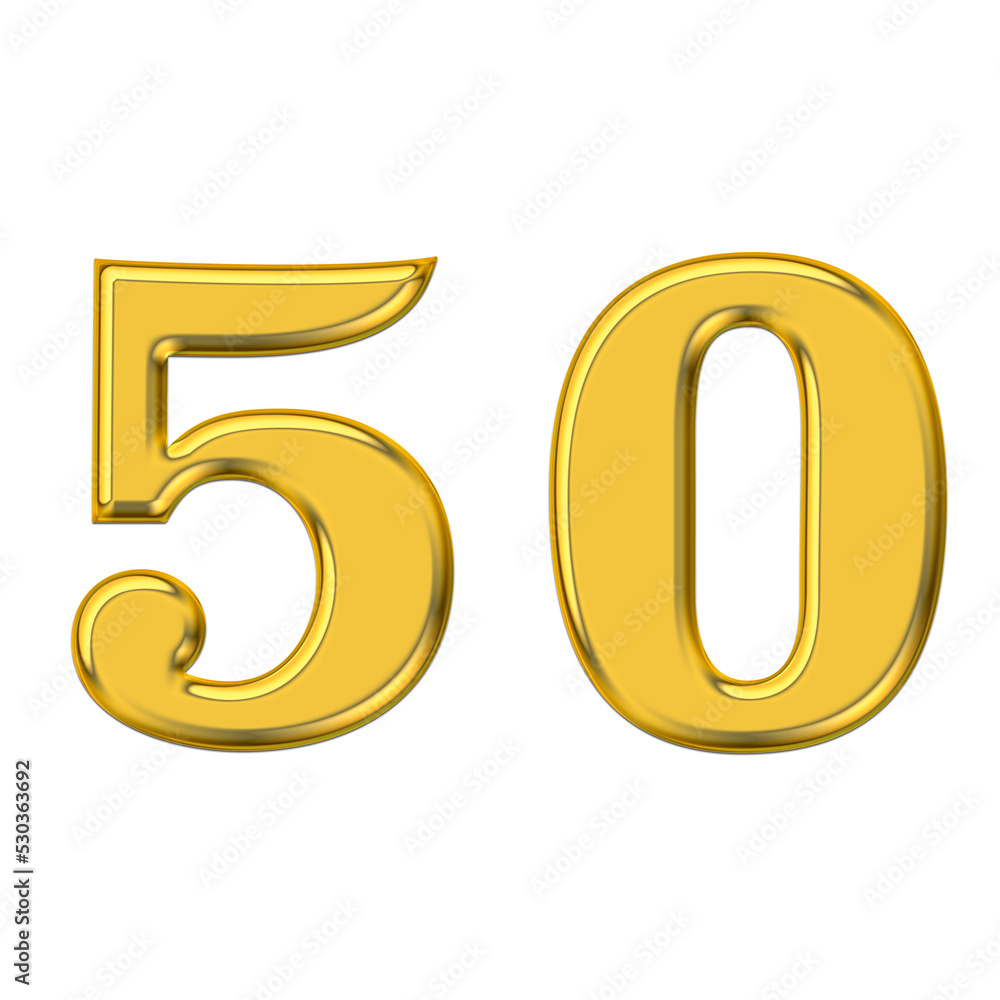 Gold 3d number 50, PNG transparent background, birthday celebrations ...