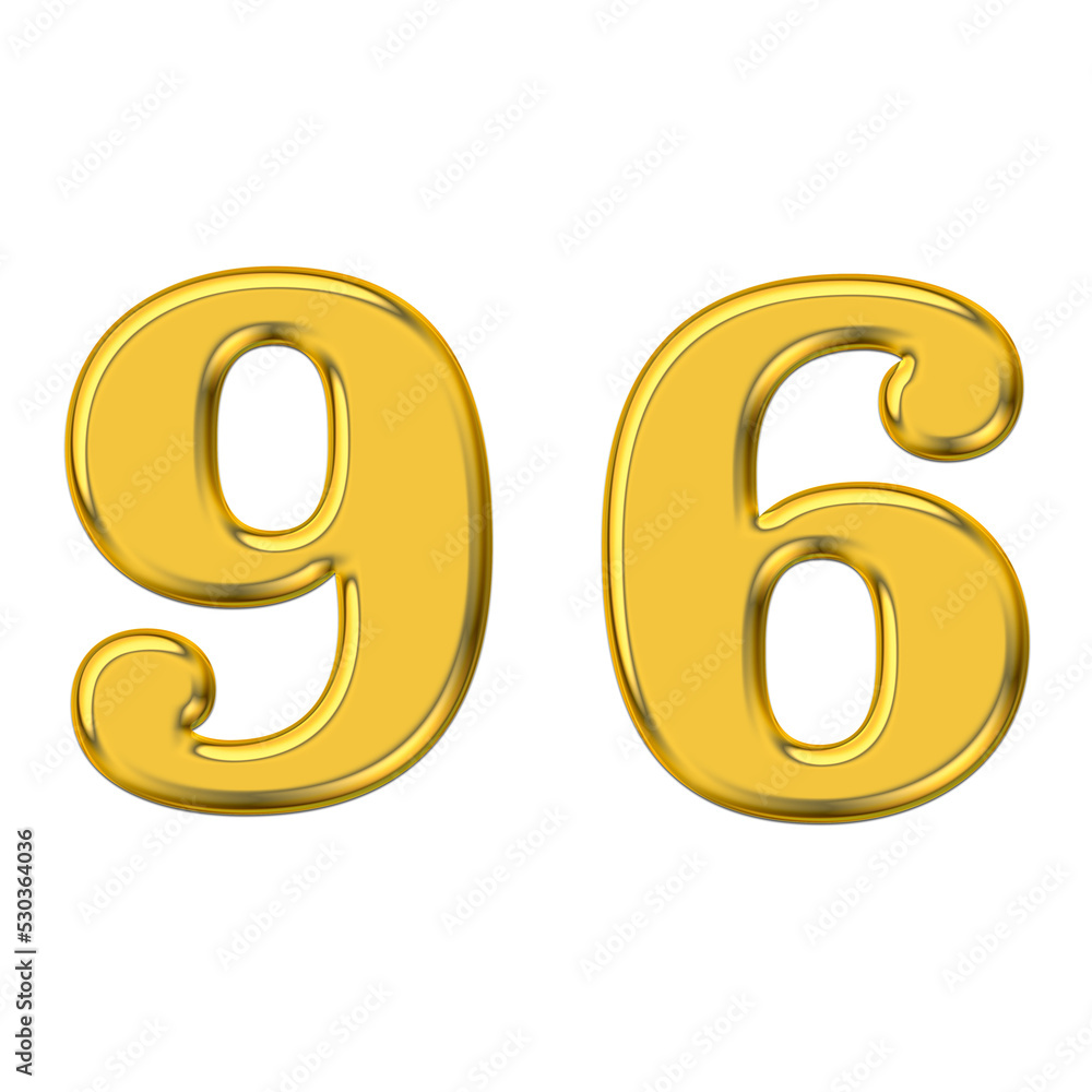 Gold 3d number 96, PNG transparent background, birthday celebrations, social media. Gold 3d number 96, PNG transparent background, birthday celebrations, social media.