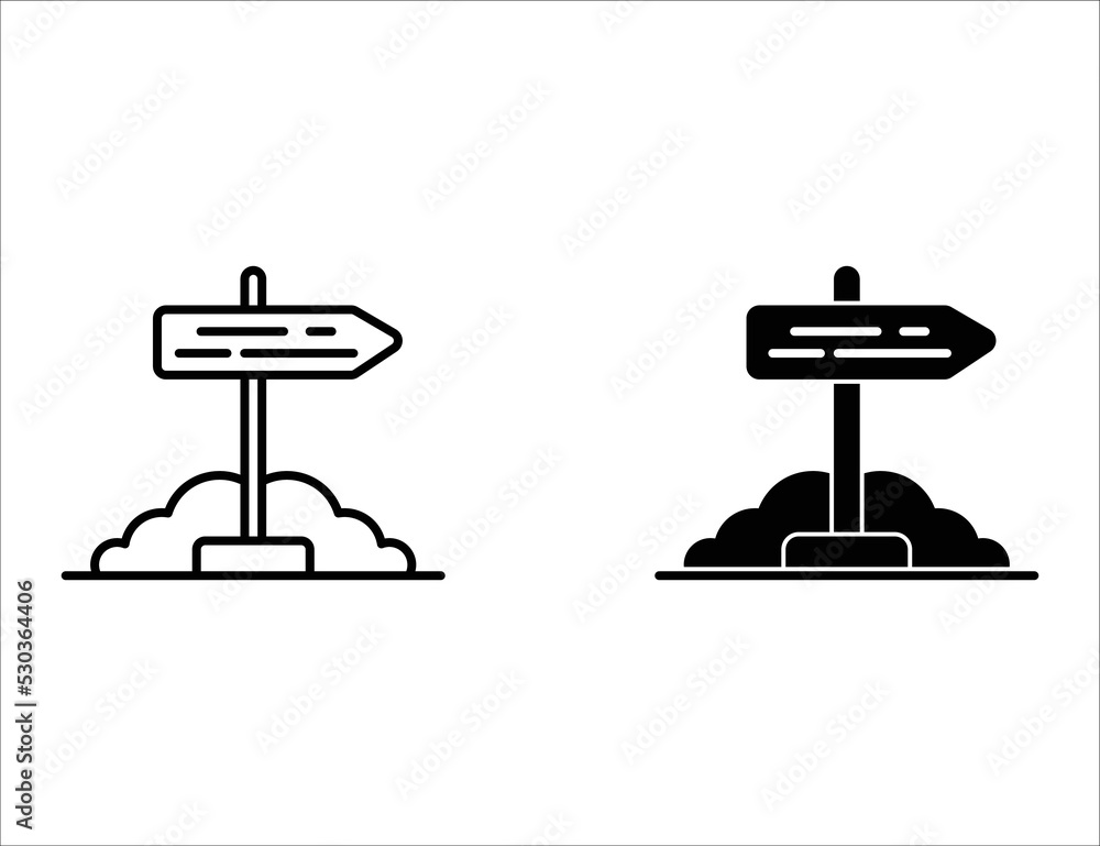 Street sign icon. outline icon and solid icon Street sign icon. outline icon and solid icon