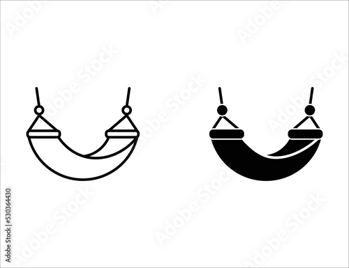 hammock icon. outline icon and solid icon