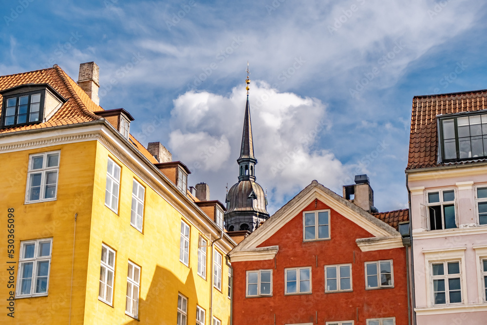 Rooftops and spier in  Copenhagen, Denmark