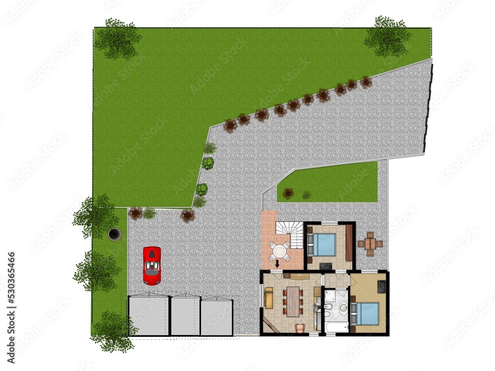 Real estate masterplan. Floor plan.