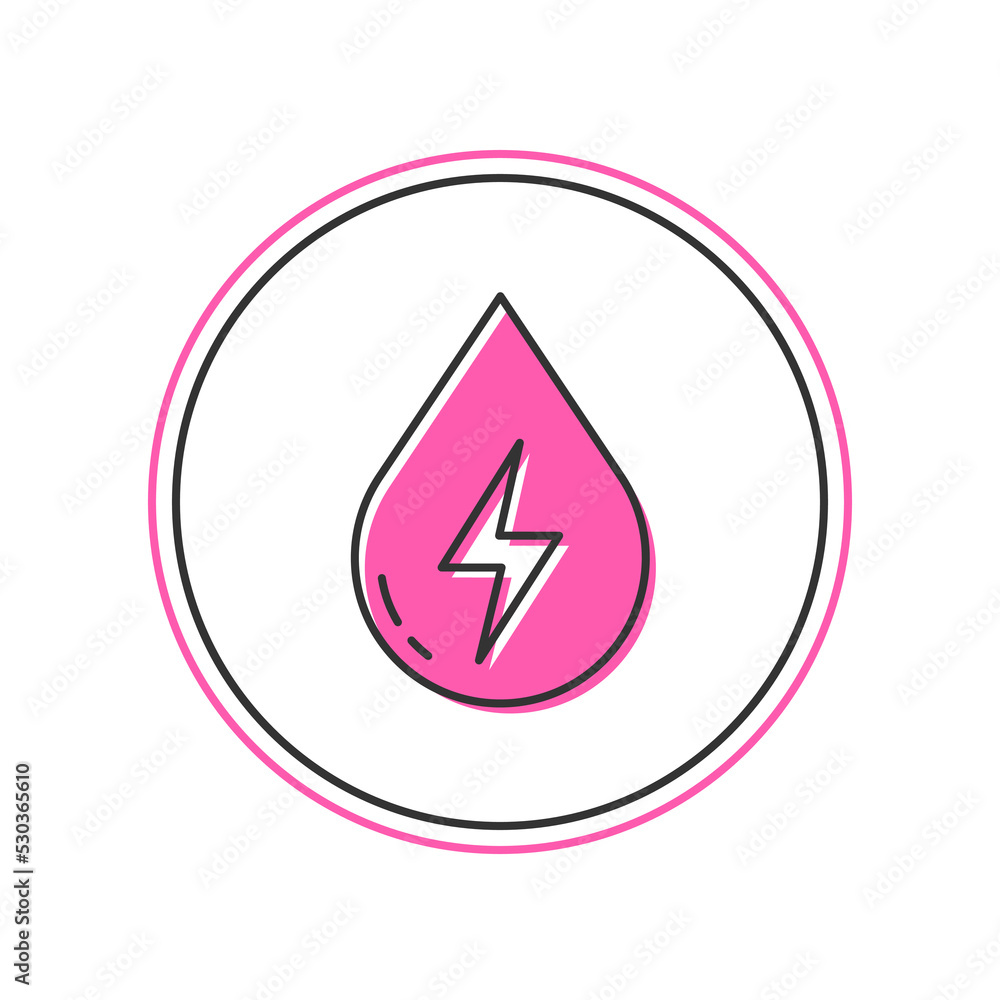 Filled outline Water energy icon isolated on white background. Ecology concept with water droplet. Alternative energy concept. Vector Filled outline Water energy icon isolated on white background. Ecology concept with water droplet. Alternative energy concept. Vector