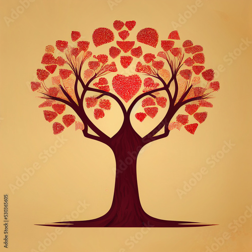 Love tree with root logo template © rufous