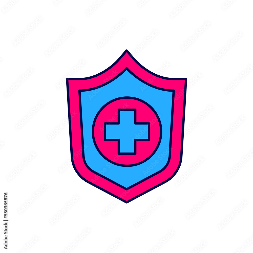 Filled outline Life insurance in hand icon isolated on white background. Security, safety, protection, protect concept. Vector Filled outline Life insurance in hand icon isolated on white background. Security, safety, protection, protect concept. Vector