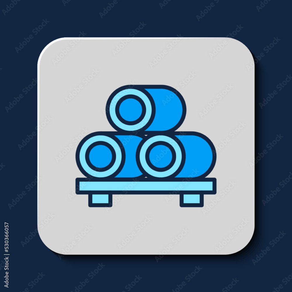 Filled outline Sushi on cutting board icon isolated on blue background. Asian food sushi on wooden board. Vector Filled outline Sushi on cutting board icon isolated on blue background. Asian food sushi on wooden board. Vector
