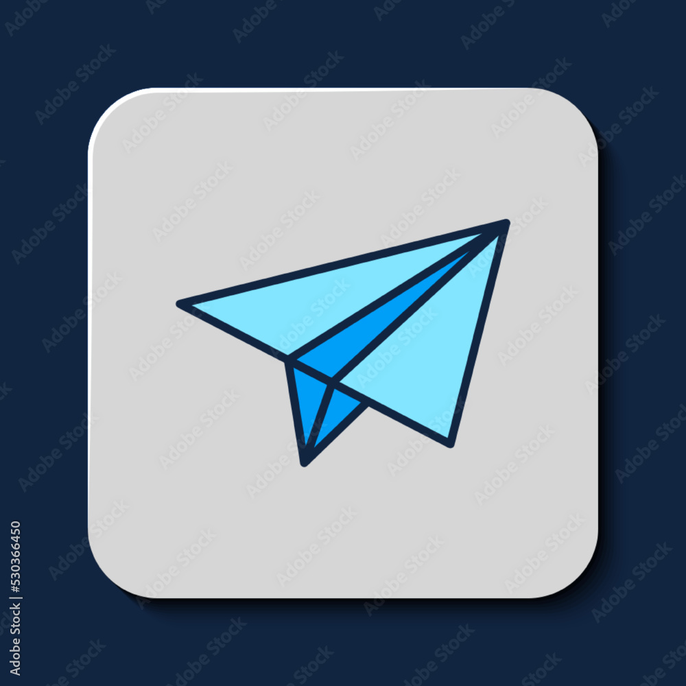 Filled outline Paper airplane icon isolated on blue background. Vector Filled outline Paper airplane icon isolated on blue background. Vector
