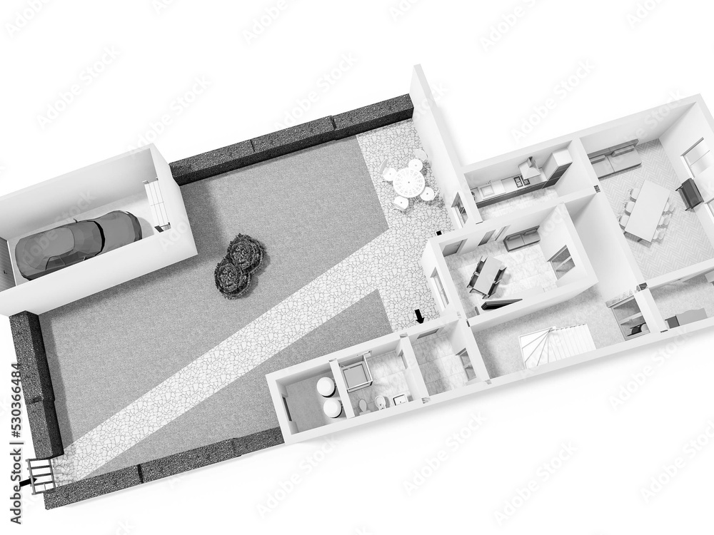 3d floor plan illustration. 3d Floor plan. Floorplans. Home floor plan