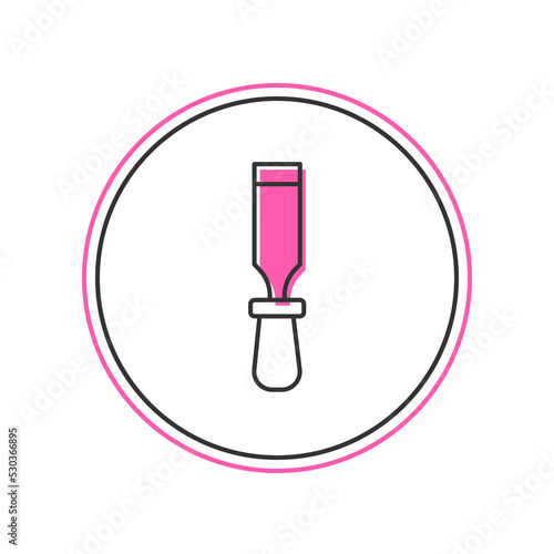 Filled outline Chisel tool for wood icon isolated on white background. Vector