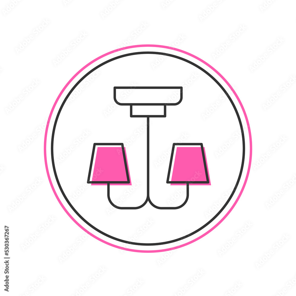 Filled outline Chandelier icon isolated on white background. Vector Filled outline Chandelier icon isolated on white background. Vector