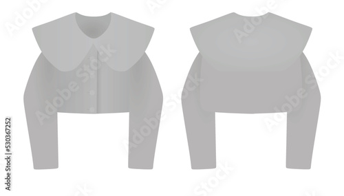 Grey collar blouse. vector illustration