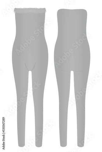 Grey woman jumpsuit. vector illustration