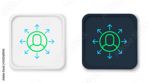 Line Multitasking manager working icon isolated on white background. Colorful outline concept. Vector