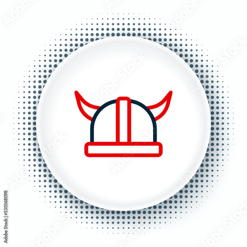 Line Viking in horned helmet icon isolated on white background. Colorful outline concept. Vector