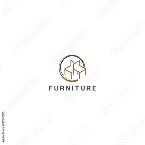 chair design for furniture logo vector 