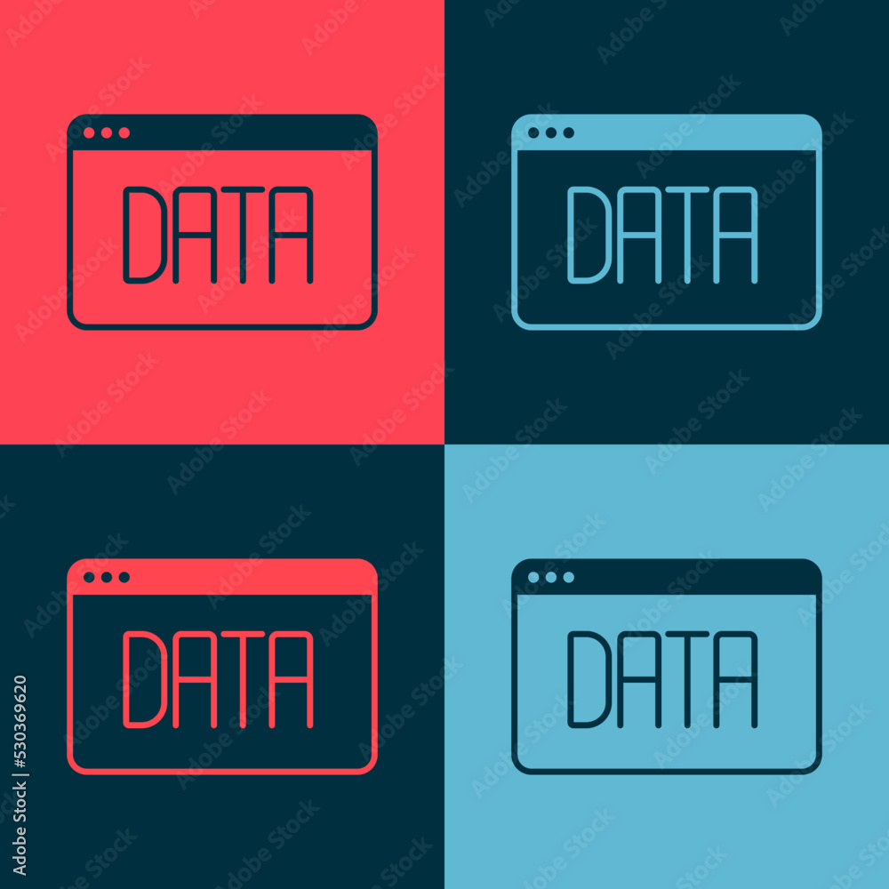 Pop art Data analysis icon isolated on color background. Business data analysis process, statistics. Charts and diagrams. Vector Pop art Data analysis icon isolated on color background. Business data analysis process, statistics. Charts and diagrams. Vector