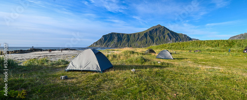 Foto Zelten und Camping am Strand auf den Lofoten