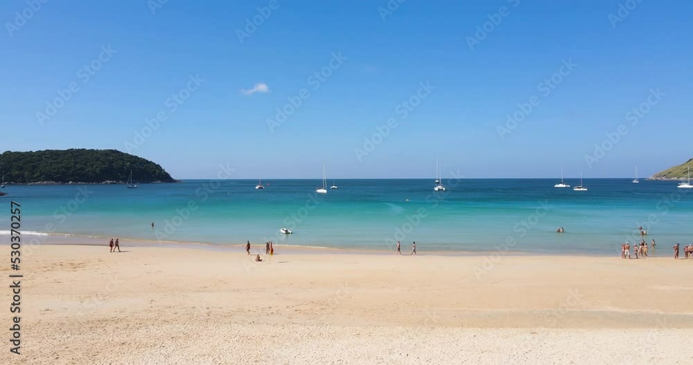 Phuket beach sea Aerial view blue ocean view shot on drone camera Phuket beach sea Aerial view blue ocean view shot on drone camera