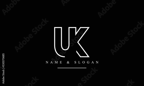 UK, KU, U, K abstract letters logo monogram