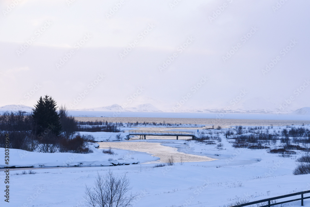 Winter in Iceland countryside Thingvellir Winter in Iceland countryside Thingvellir