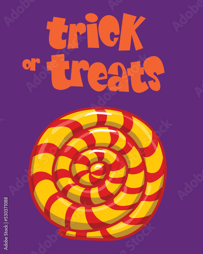 Cartoon colorful candies set Vector illustration of treats for Halloween
