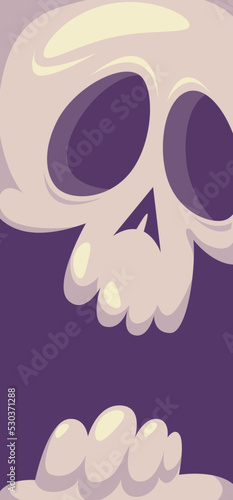 Grim reaper cartoon character  isolated on a white background. Cute death character in black hood. Skull face avatar