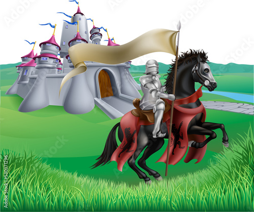 Castle and knight landscape