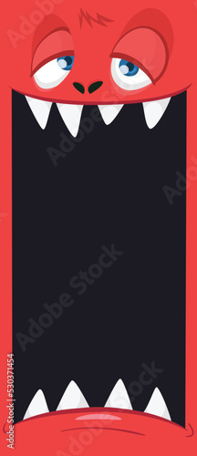 Cartoon momnster face avatar. Halloween vector illustration