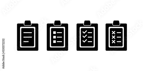 agenda vector. form , list or attendance icon in flat style - stock vector.	