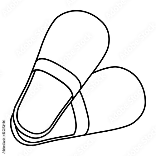 doodle black and white icon indoor slippers, sauna slippers