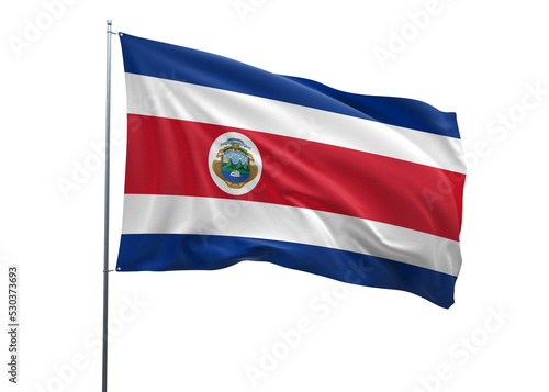 Costa Rica Waving Flag, 3d Flag illustration, Costa Rica National Flag with a white isolated background Free Download Costa Rica Waving Flag, 3d Flag illustration, Costa Rica National Flag with a white isolated background - GFXLoad