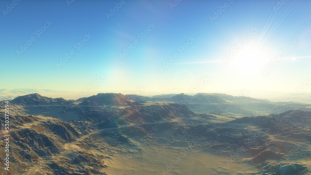 landscape on planet Mars, scenic desert scene on the red planet
landscape on planet Mars, scenic desert scene on the red planet