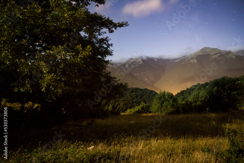 mountain landscape at night