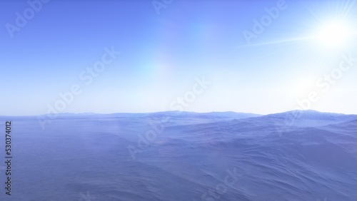 landscape on planet Mars  scenic desert scene on the red planet 