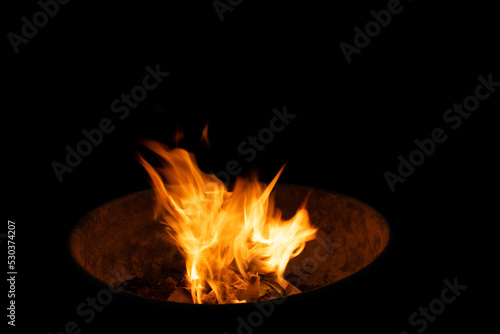 Close-Up Of Fire Against Black Background