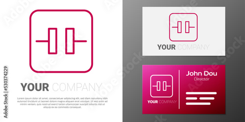 Logotype line Electrolytic capacitor icon isolated on white background. Logo design template element. Vector