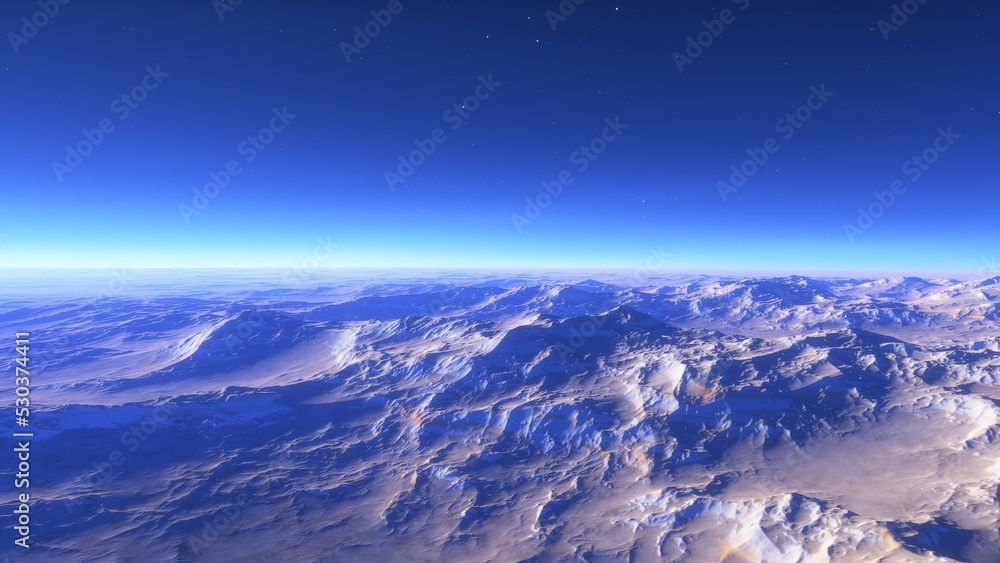 Mars like red planet, with arid landscape, rocky hills and mountains, for space exploration and science fiction backgrounds.
Mars like red planet, with arid landscape, rocky hills and mountains, for space exploration and science fiction backgrounds.