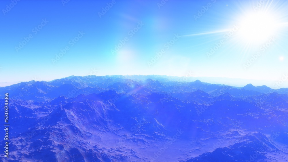 Obraz premium landscape on planet Mars, scenic desert scene on the red planet 