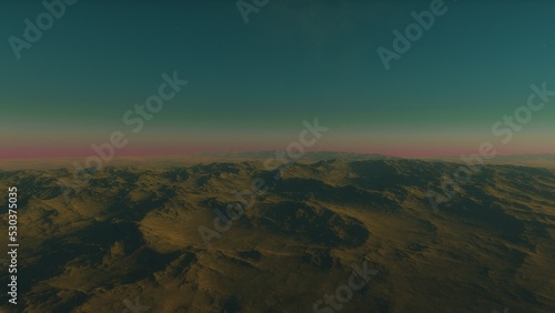 3D fictional space scene 