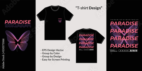 Heaven butterfly streetwear typography style, motivational quote. to design t-shirts or merchandise
