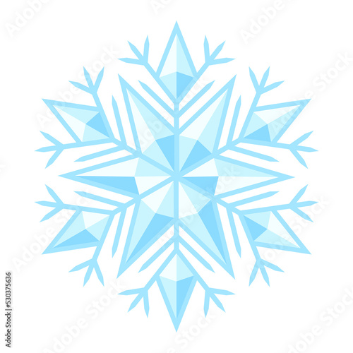 Illustration of snowflake. Winter decoration for Merry Christmas and Happy New Year.