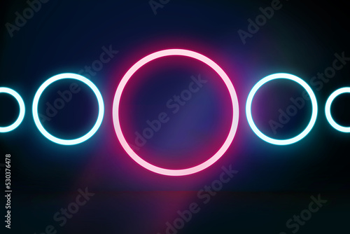 Neon circle lights Digital for musical, party dance, bar, background