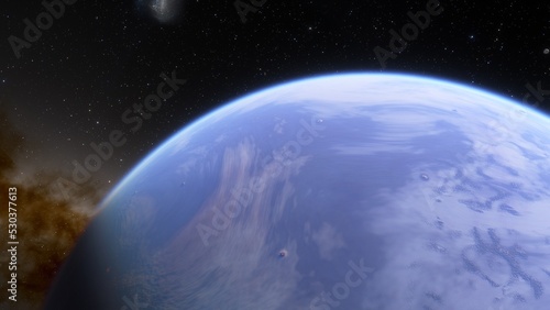 Planets and galaxy  science fiction wallpaper. Beauty of deep space. Billions of galaxy in the universe Cosmic art background 3d render 